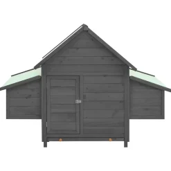 vidaXL hønsehus 150x96x110 cm massivt grantræ grå og hvid