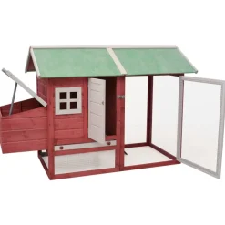 vidaXL hønsehus 170x81x110 cm massivt fyrretræ og grantræ rød