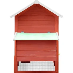 vidaXL hønsehus 170x81x110 cm massivt fyrretræ og grantræ rød
