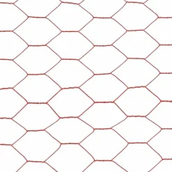 vidaXL hønsenet stål med PVC-belægning 25 x 1 m rød