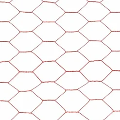 vidaXL hønsenet stål med PVC-belægning 25 x 1 m rød