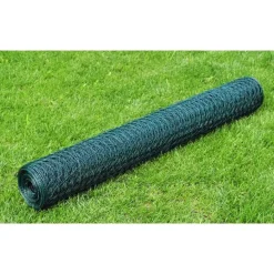 vidaXL hønsenet 25x0,5 m stål med PVC-belægning grøn
