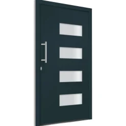 vidaXL hoveddør 100x200 cm aluminium og PVC antracitgrå