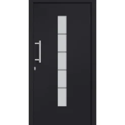vidaXL hoveddør 100x200 cm aluminium og PVC antracitgrå