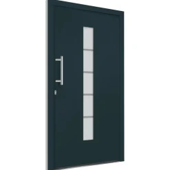 vidaXL hoveddør 100x200 cm aluminium og PVC antracitgrå