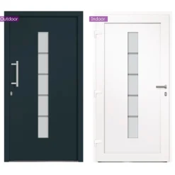vidaXL hoveddør 100x200 cm aluminium og PVC antracitgrå
