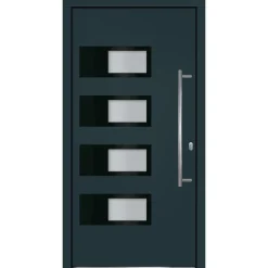 vidaXL hoveddør 100x200 cm aluminium og PVC antracitgrå