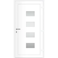 vidaXL hoveddør 100x200 cm aluminium og PVC antracitgrå