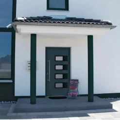 vidaXL hoveddør 100x200 cm aluminium og PVC antracitgrå