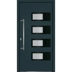 vidaXL hoveddør 100x200 cm aluminium og PVC antracitgrå