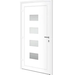 vidaXL hoveddør 100x200 cm aluminium og PVC antracitgrå
