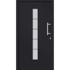vidaXL hoveddør 100x200 cm aluminium og PVC antracitgrå