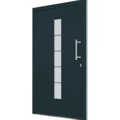vidaXL hoveddør 100x200 cm aluminium og PVC antracitgrå