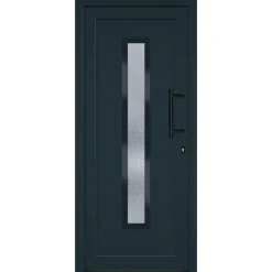 vidaXL hoveddør 88x200 cm PVC antracitgrå