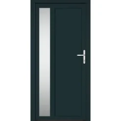 vidaXL hoveddør 98x200 cm PVC antracitgrå