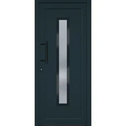 vidaXL hoveddør 88x200 cm PVC antracitgrå
