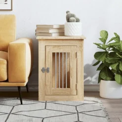 vidaXL hundebur 45x62x59 cm konstrueret træ sonoma-eg