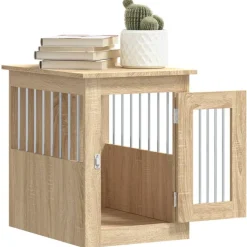 vidaXL hundebur 45x62x59 cm konstrueret træ sonoma-eg