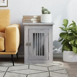 vidaXL hundebur 45x62x59 cm konstrueret træ grå sonoma-eg