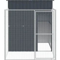 vidaXL hundehus med løbegård 165x251x181 cm galvaniseret stål antracit