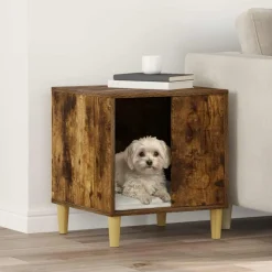 vidaXL Hundehus Røget eg 44 x 42 x 49 cm Konstrueret træ