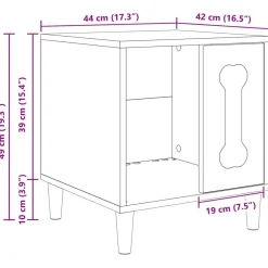 vidaXL Hundehus Røget eg 44 x 42 x 49 cm Konstrueret træ