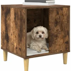 vidaXL Hundehus Røget eg 44 x 42 x 49 cm Konstrueret træ