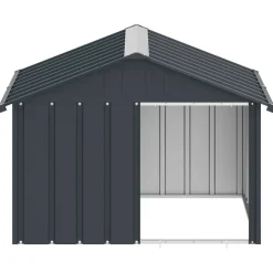 vidaXL hundehus 116,5x103x81,5 cm galvaniseret stål antracitgrå