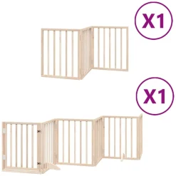 vidaXL hundelåge med dør 9 paneler 450 cm poppeltræ