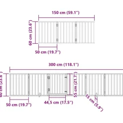 vidaXL hundelåge med dør 9 paneler 450 cm poppeltræ