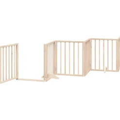 vidaXL hundelåge med dør 9 paneler 450 cm poppeltræ