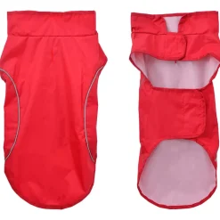 vidaXL Hunderegnfrakke med refleksstriber polyester XXS rød
