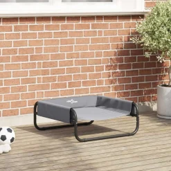 vidaXL Hundeseng Lysegrå 57 x 57 x 24 cm Stål