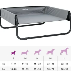 vidaXL Hundeseng Lysegrå 57 x 57 x 24 cm Stål
