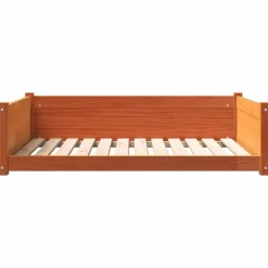 vidaXL hundeseng 105,5x75,5x28 cm massivt fyrretræ gyldenbrun