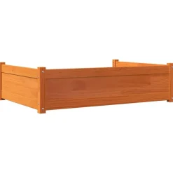 vidaXL hundeseng 105,5x75,5x28 cm massivt fyrretræ gyldenbrun