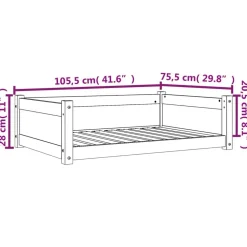 vidaXL hundeseng 105,5x75,5x28 cm massivt fyrretræ gyldenbrun