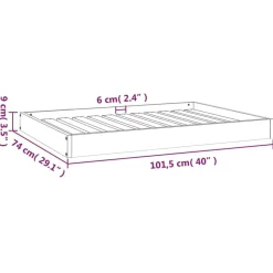 vidaXL hundeseng 101,5x74x9 cm massivt fyrretræ