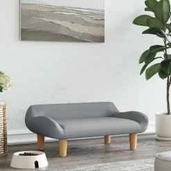 vidaXL hundeseng 70x40x24 cm stof lysegrå