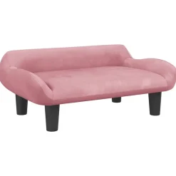 vidaXL hundeseng 70x40x24 cm velour lyserød