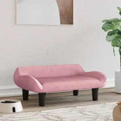 vidaXL hundeseng 70x40x24 cm velour lyserød