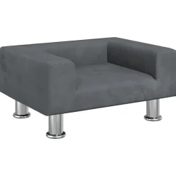 vidaXL hundeseng 50x40x26,5 cm velour mørkegrå