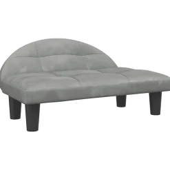 vidaXL hundeseng 70x52x30 cm velour lysegrå