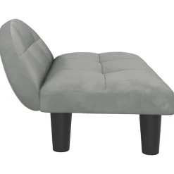 vidaXL hundeseng 70x52x30 cm velour lysegrå