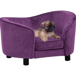 vidaXL hundesofa 69x49x40 cm plys bordeauxfarvet