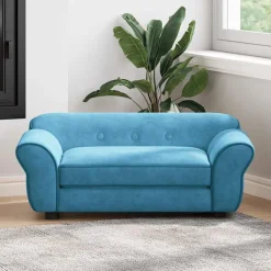 vidaXL hundesofa 72x45x30 cm plys turkis