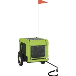 vidaXL hundetrailer til cykel oxfordstof og jern grøn og sort