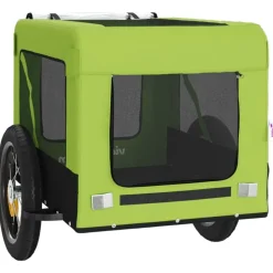 vidaXL hundetrailer til cykel oxfordstof og jern grøn og sort