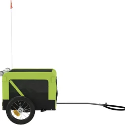 vidaXL hundetrailer til cykel oxfordstof og jern grøn og sort
