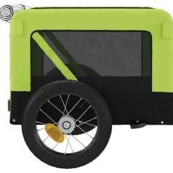 vidaXL hundetrailer til cykel oxfordstof og jern grøn og sort